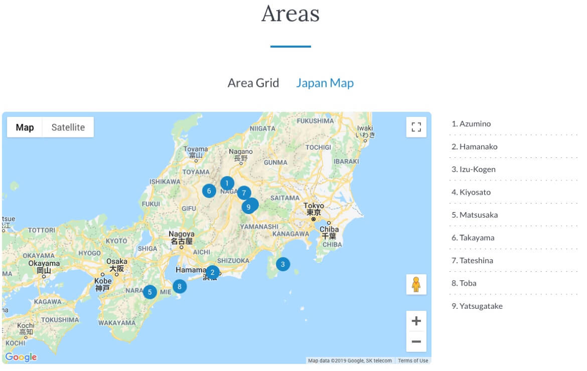 Izumigo's area search by map